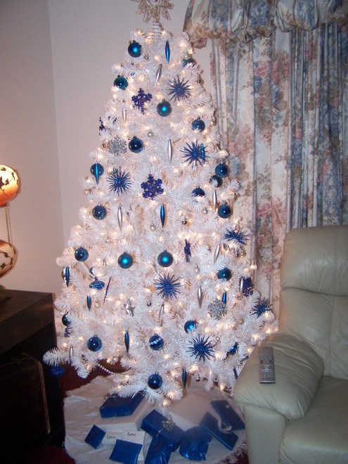 Our tree!  The presents even match!