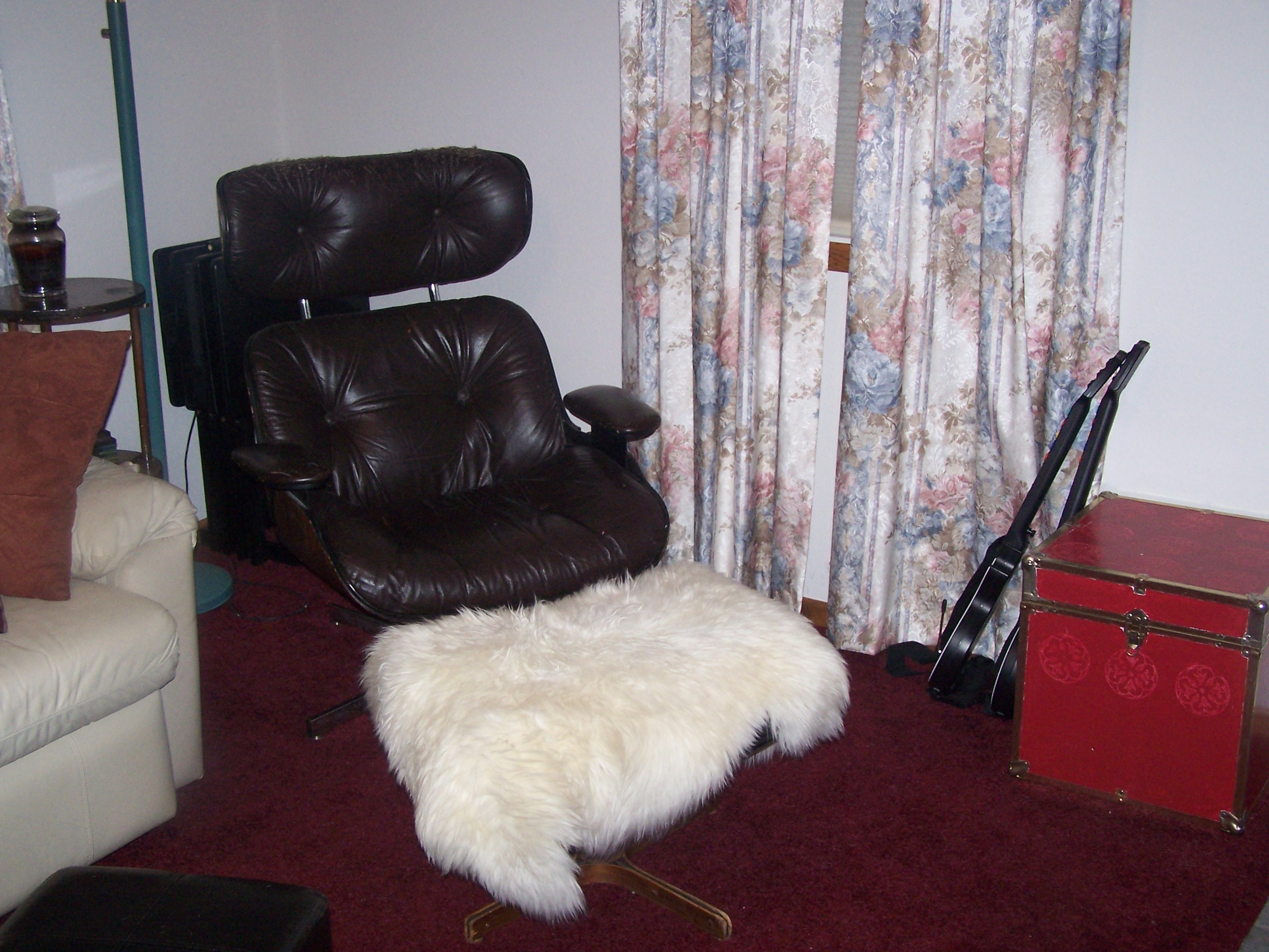 Next to the couch is my pride and joy!  My Eames era lounge chair!  