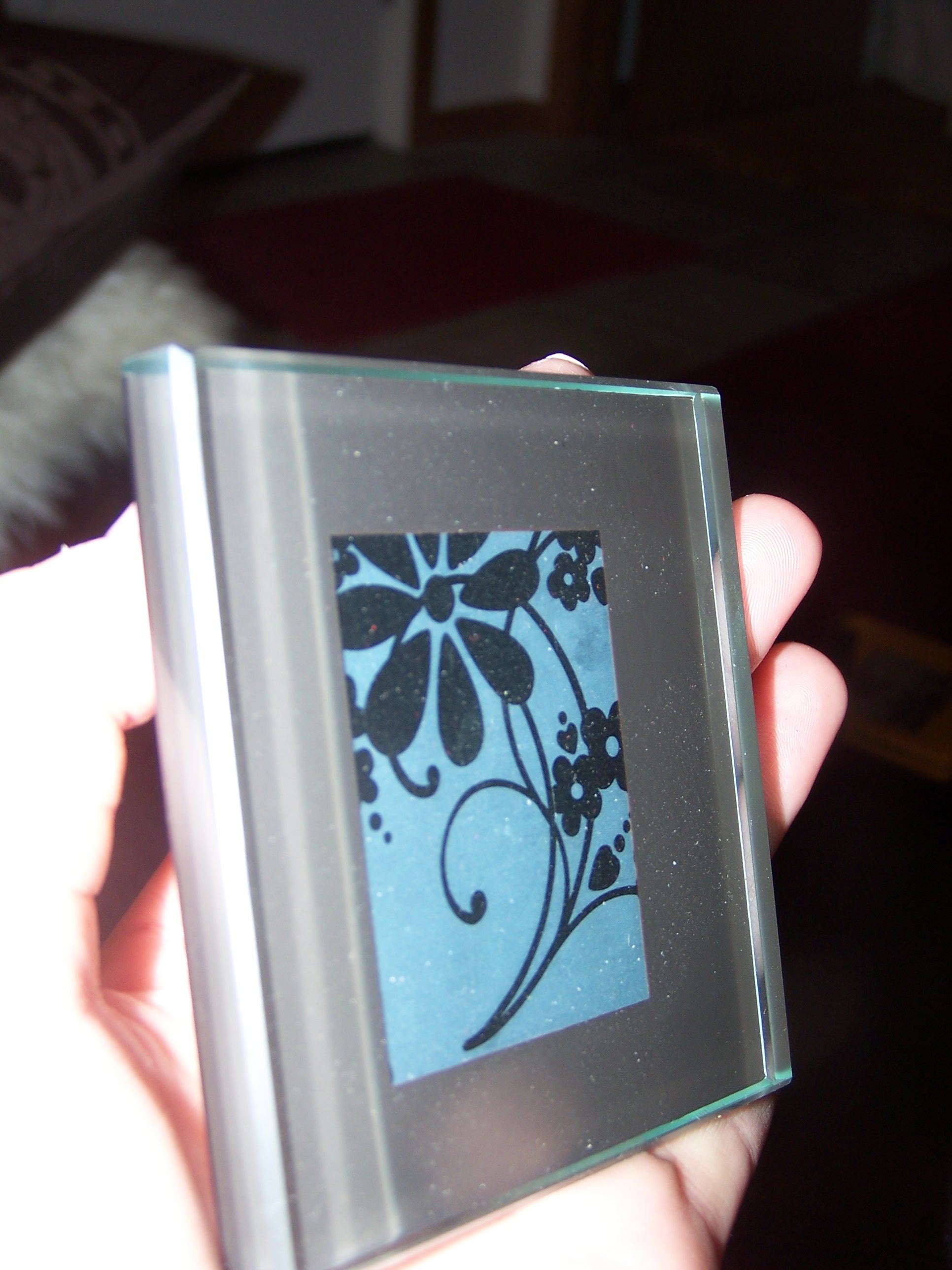 This is what it looked like slid into the coaster frame.