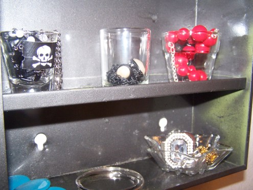 Close up of the jars.  I love that little one with the skull on it.