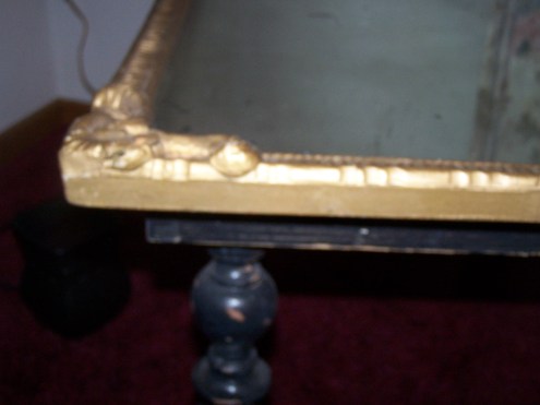 The mirror top of our coffee table. 