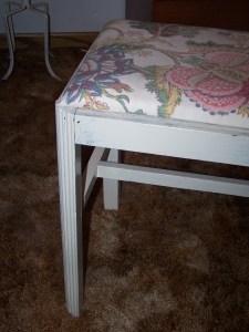 A vanity bench in our guest room.
