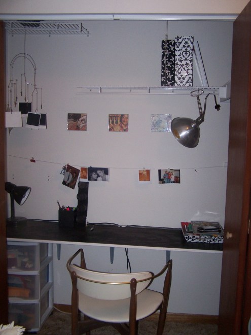 There it sits next to the other box on the shelf of our pocket office.