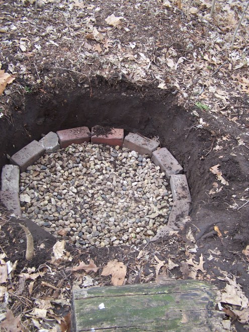 Here's the start of the fire pit.  This project is going to be a fun one for the summer!