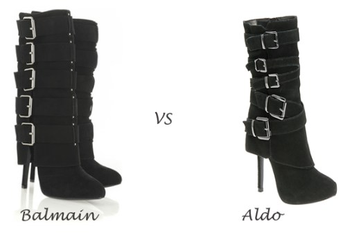 http://fashionbombdaily.com/2009/12/04/rip-the-runway-balmain-vs-aldo/